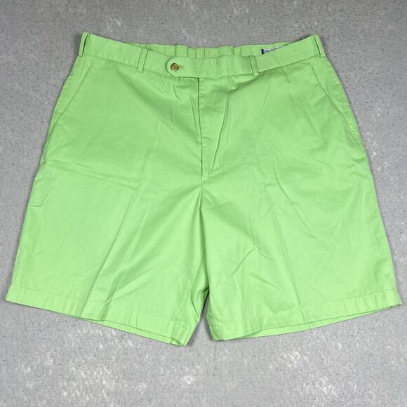Peter Millar Nano-luxe Golf Shorts Men’s 38 Lime Green Flat Front 8” - Picture 1 of 13